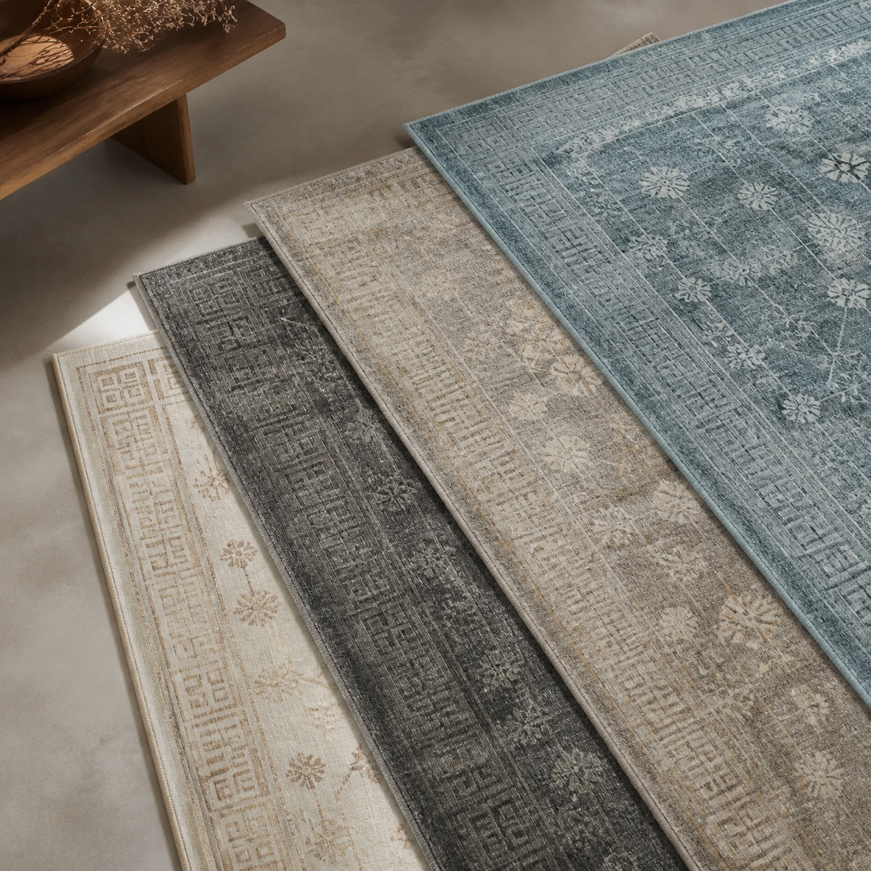Four coordinated Carpet Collection colorways