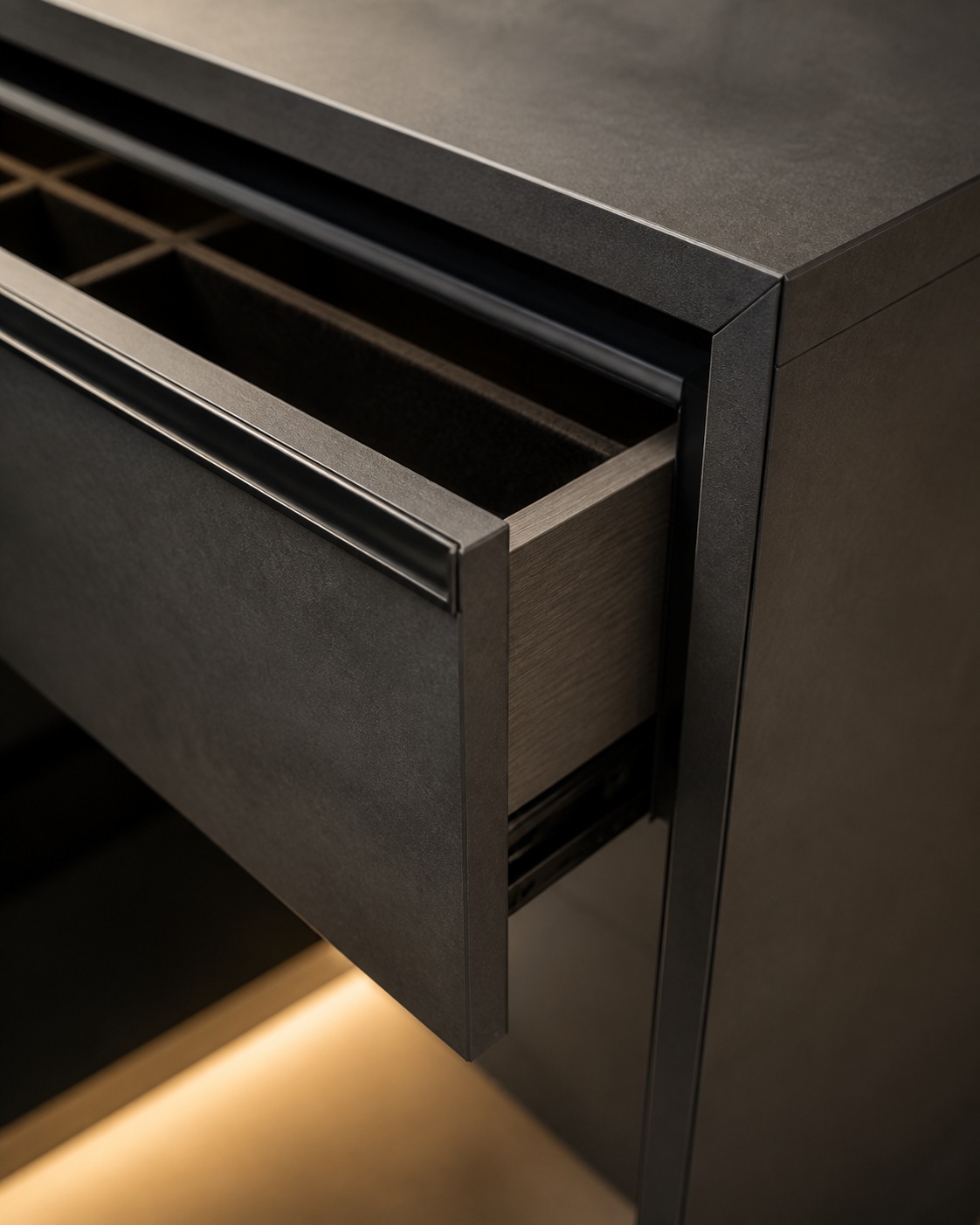 Woodworks drawer, shadow gap and bespoke joinery construction detail