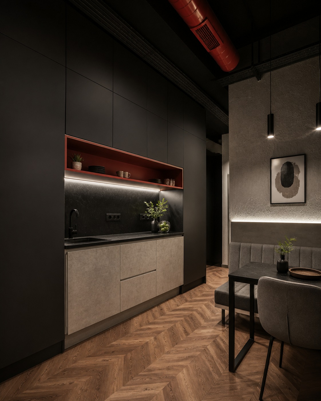 Woodworks bespoke kitchenette and social-space application